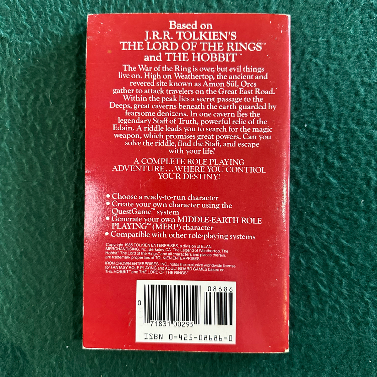 Vintage Fantasy Paperback: Heike Kubasch - Tolkien Quest: The Legend of Weathertop
