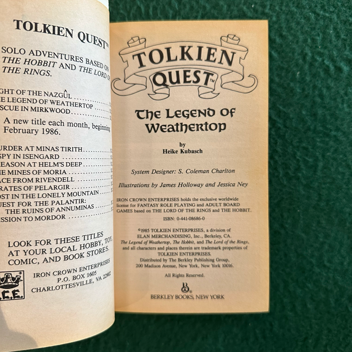 Vintage Fantasy Paperback: Heike Kubasch - Tolkien Quest: The Legend of Weathertop