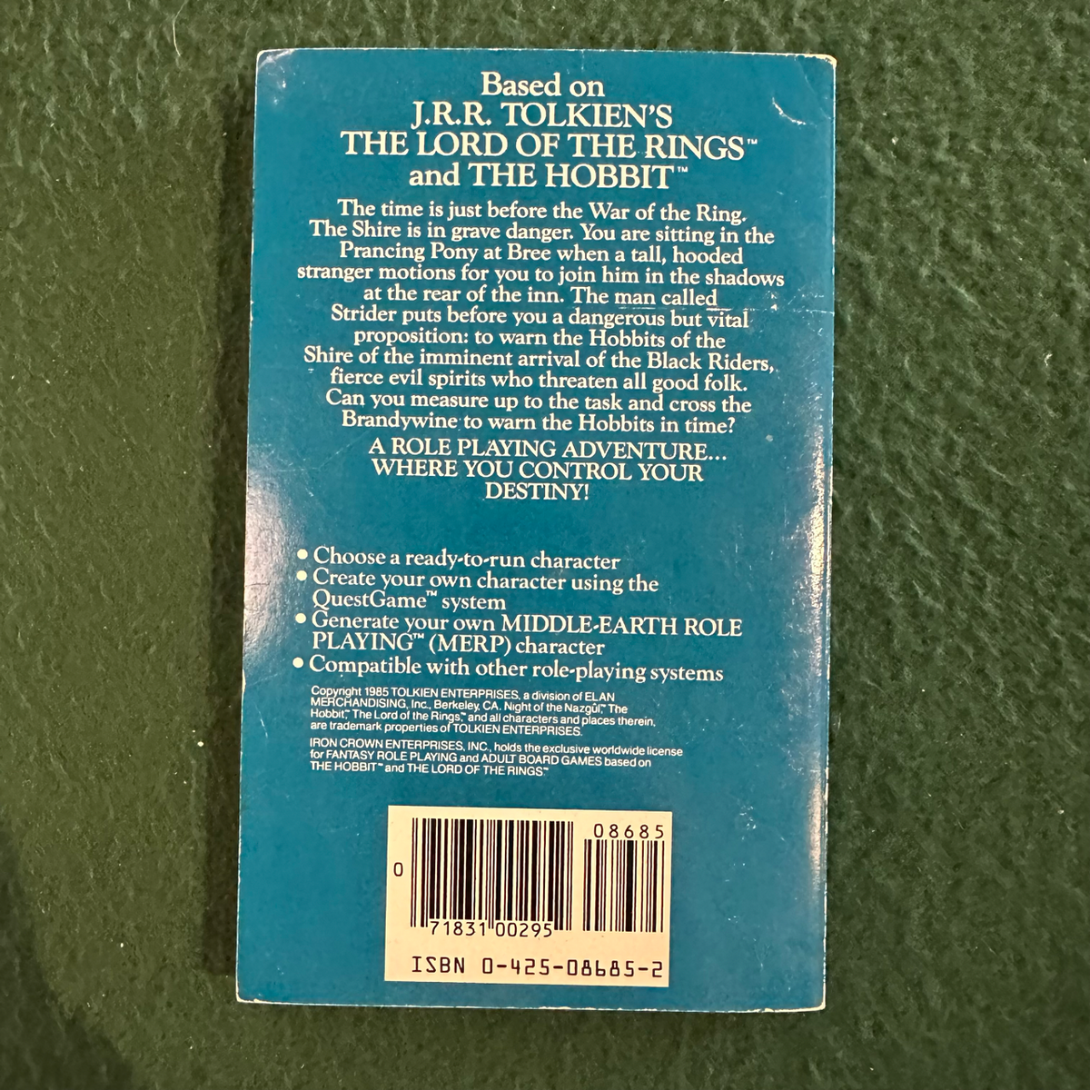 Vintage Fantasy Paperback: John David Ruemmler - Tolkien Quest: The Legend of Weathertop