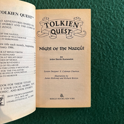Vintage Fantasy Paperback: John David Ruemmler - Tolkien Quest: The Legend of Weathertop