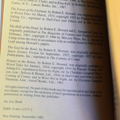 Vintage Fantasy Paperback: Robert E Howard, L Sprague de Camp and Lin Carter - Conan