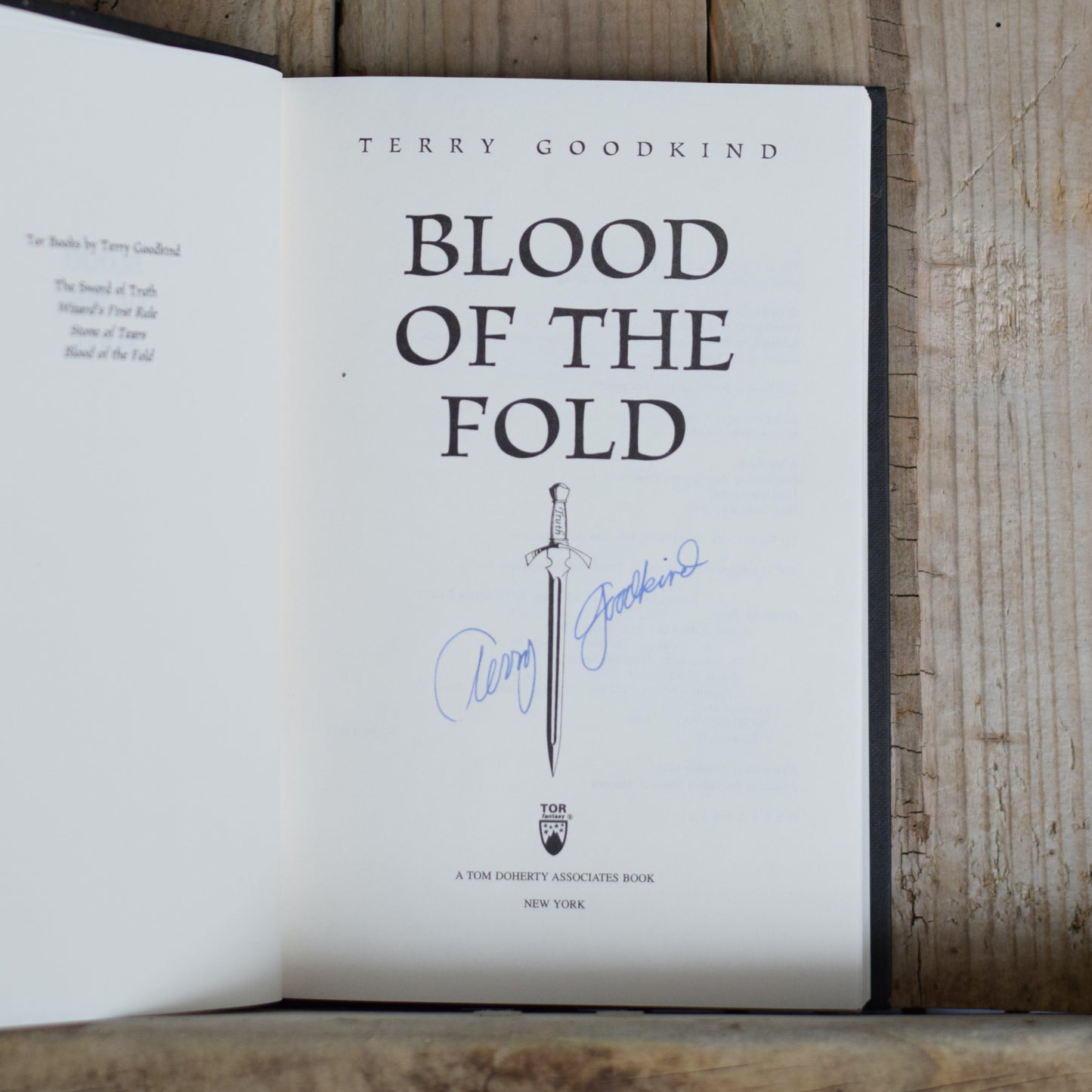 Vintage Fantasy Hardback: Terry Goodkind - Blood of the Fold SIGNED FIRST EDITION