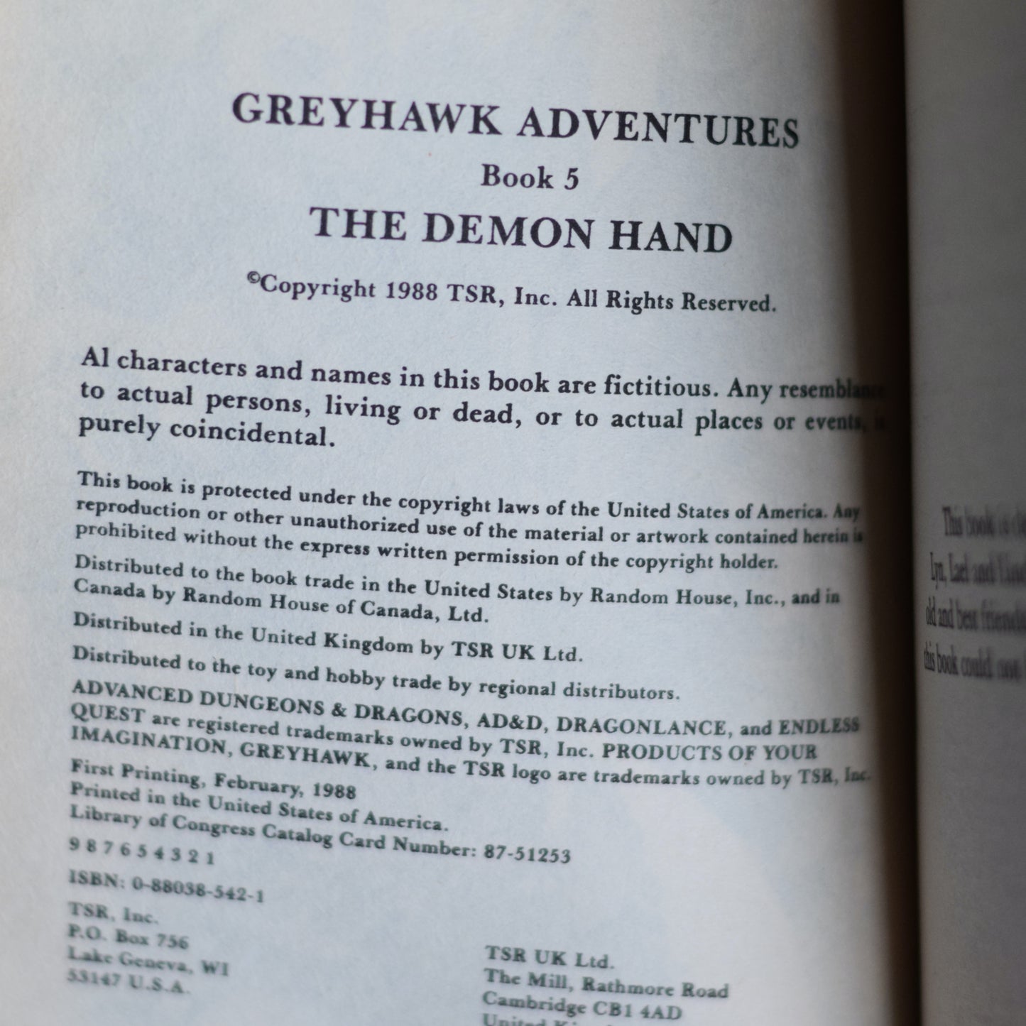 Vintage Dungeons & Dragons Paperback: Rose Estes - The Demon Hand, Greyhawk Adventures FIRST PRINTING