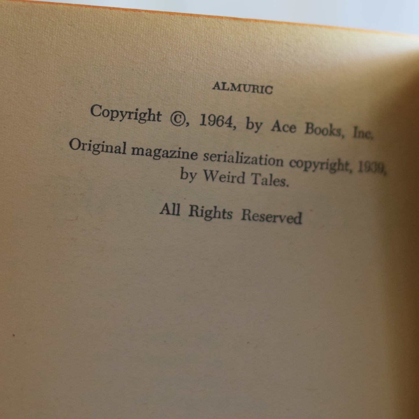 Vintage Fantasy Paperback: Robert E Howard - Almuric