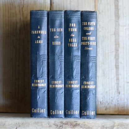 Vintage Fiction Hardbacks: Ernest Hemingway - A Farewell to Arms, The Sun Also Rises, For Whom the Bell Tolls, and The Fifth Column and The First Forty-Nine