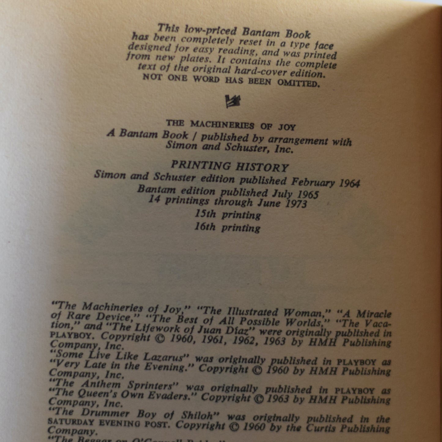 Vintage Sci-fi Paperback: Ray Bradbury - The Machineries of Joy