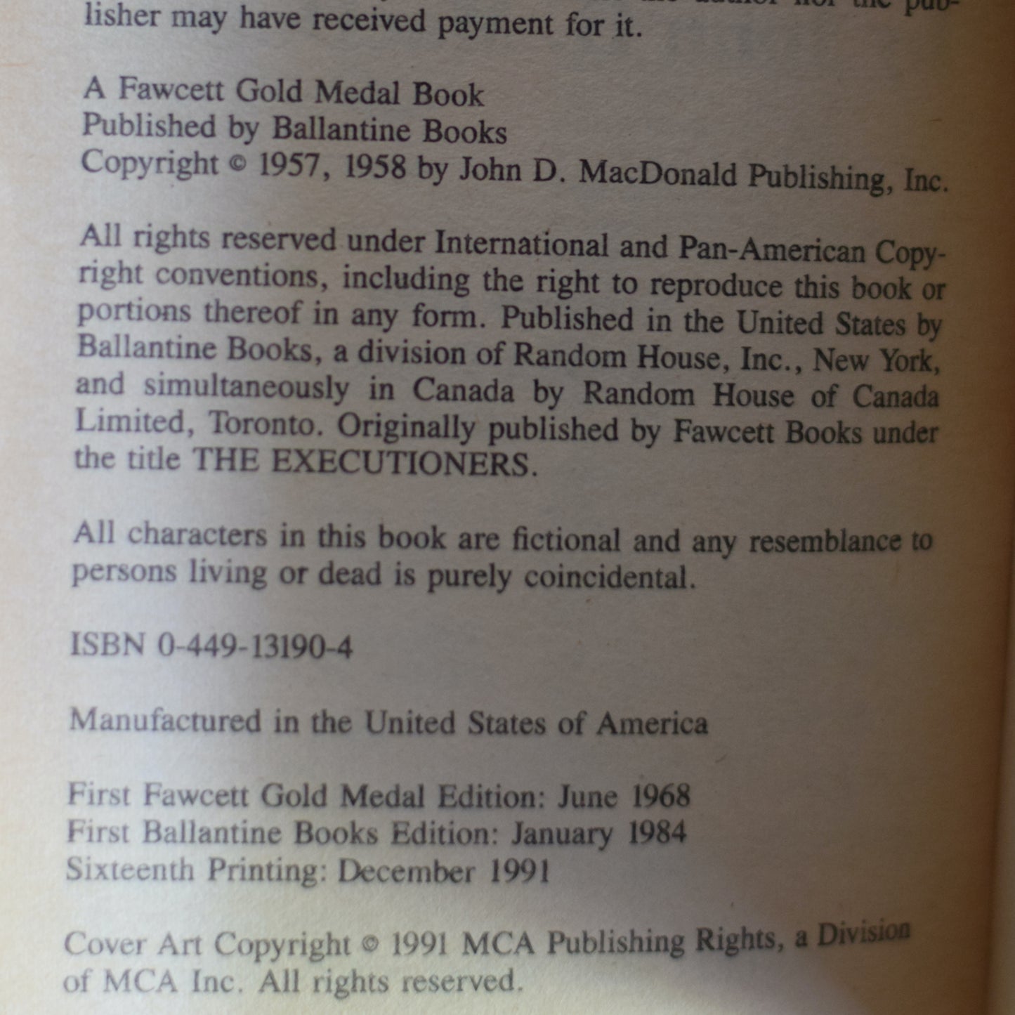 Vintage Fiction Paperback: John D MacDonald - Cape Fear