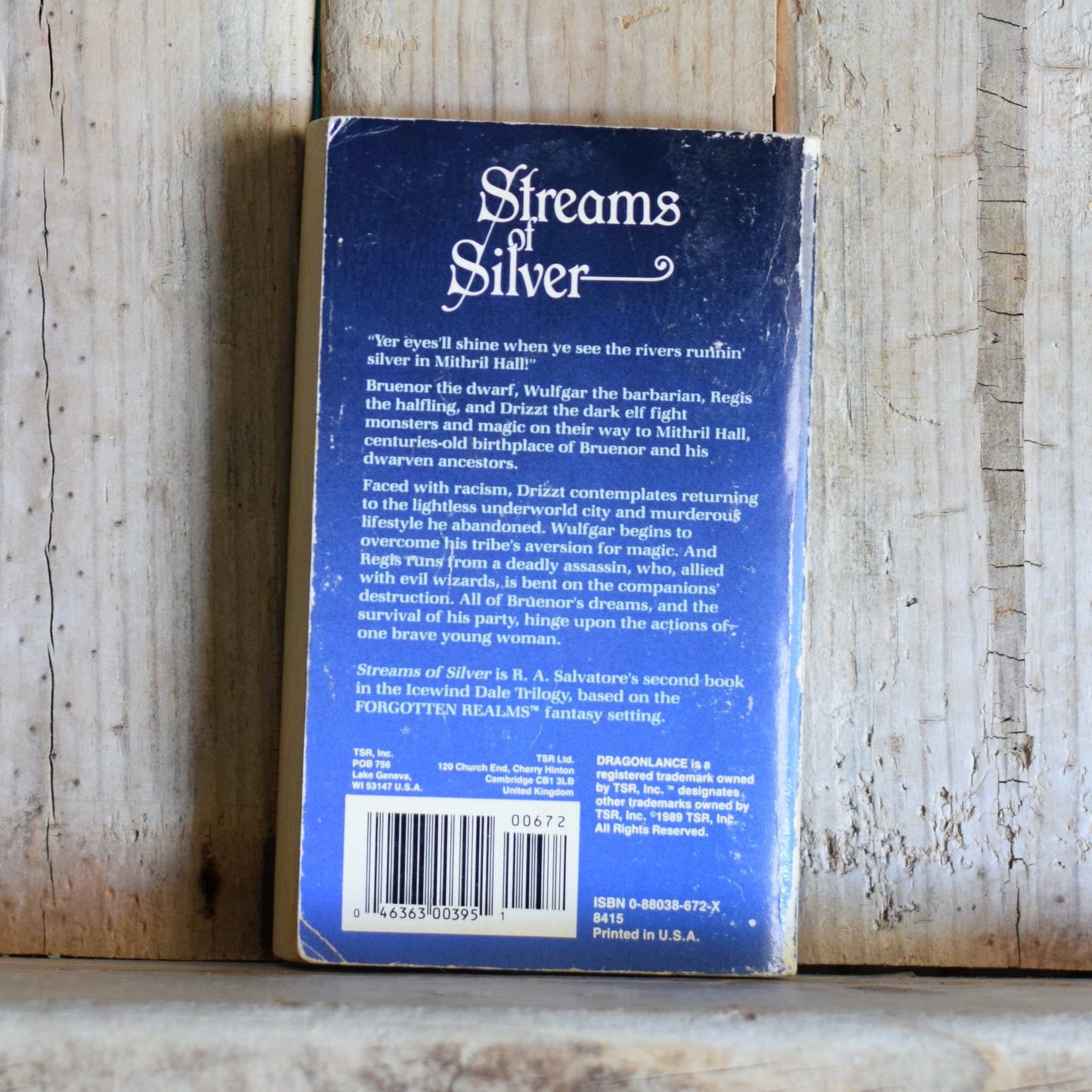 Vintage Dungeons and Dragons Paperback: R A Salvatore - Streams of Silver FIRST PRINTING