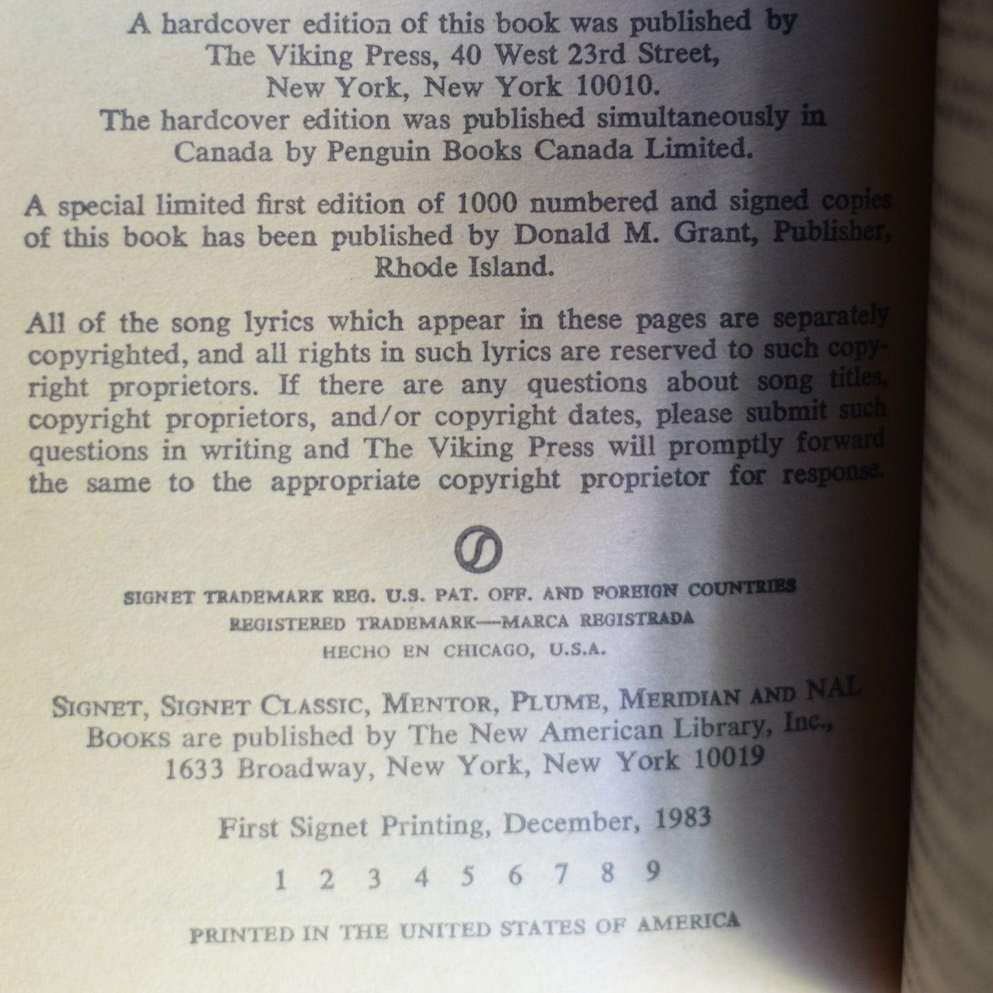 Vintage Horror Paperback: Stephen King - Christine FIRST PRINTING
