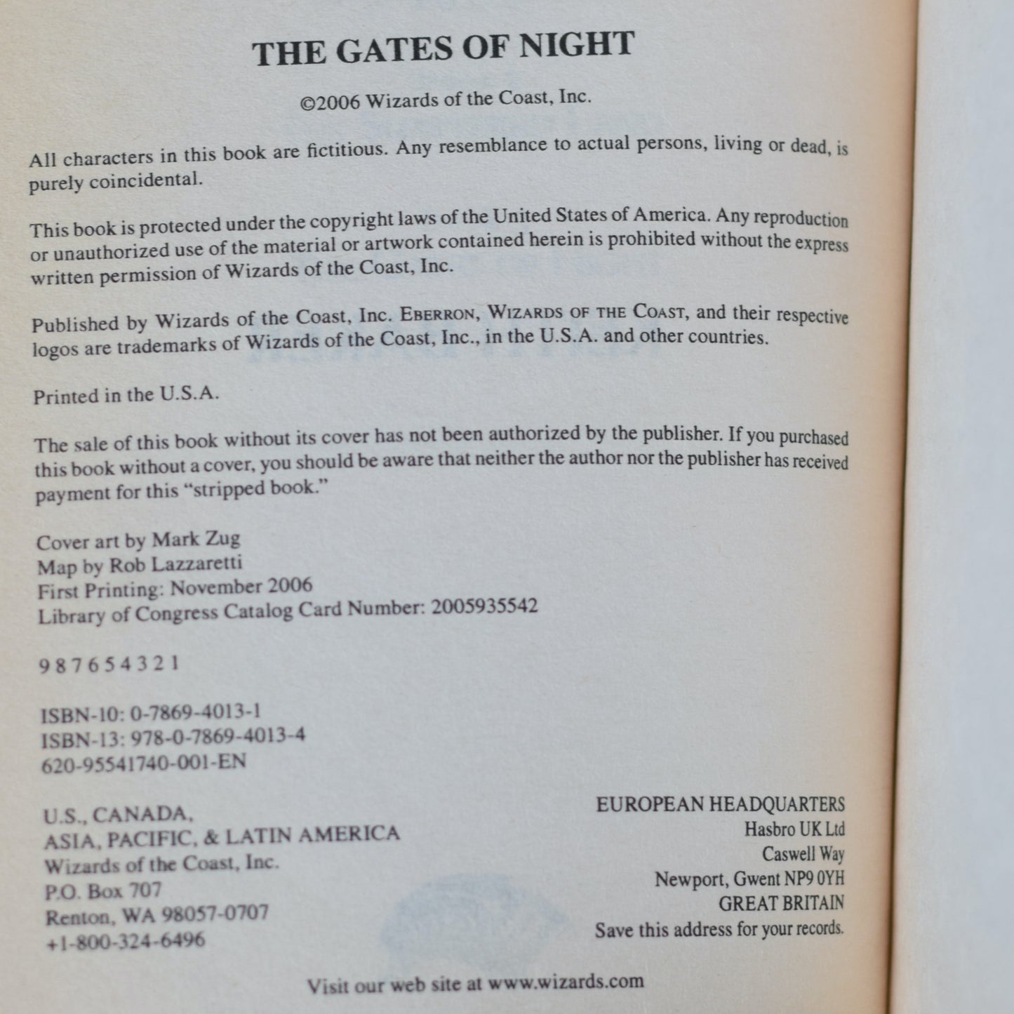 Dungeons and Dragons Paperback: Keith Baker - Eberron: The Gates of Night FIRST PRINTING