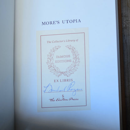 Vintage Fiction Hardback: Sir Thomas More - Utopia, Easton Press Edition