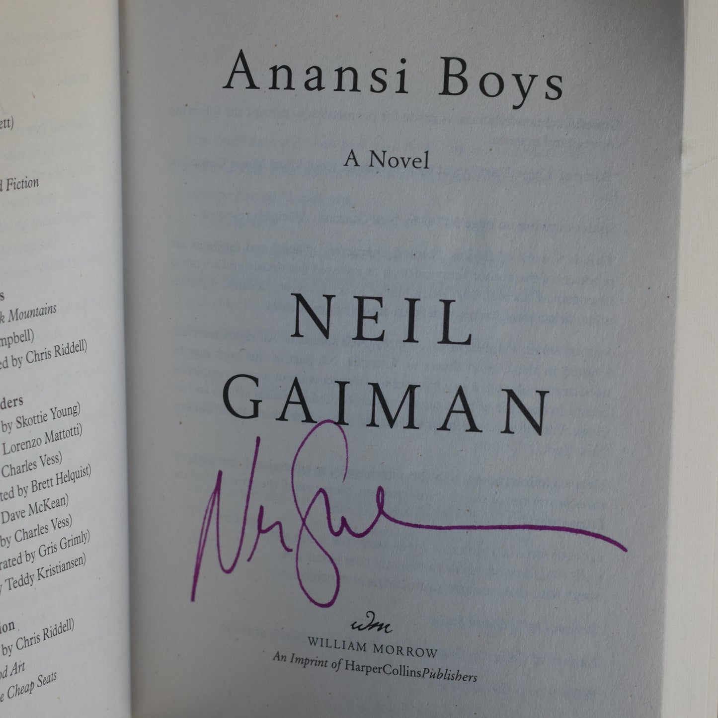 Fantasy Paperback: Neil Gaiman - Anansi Boys SIGNED