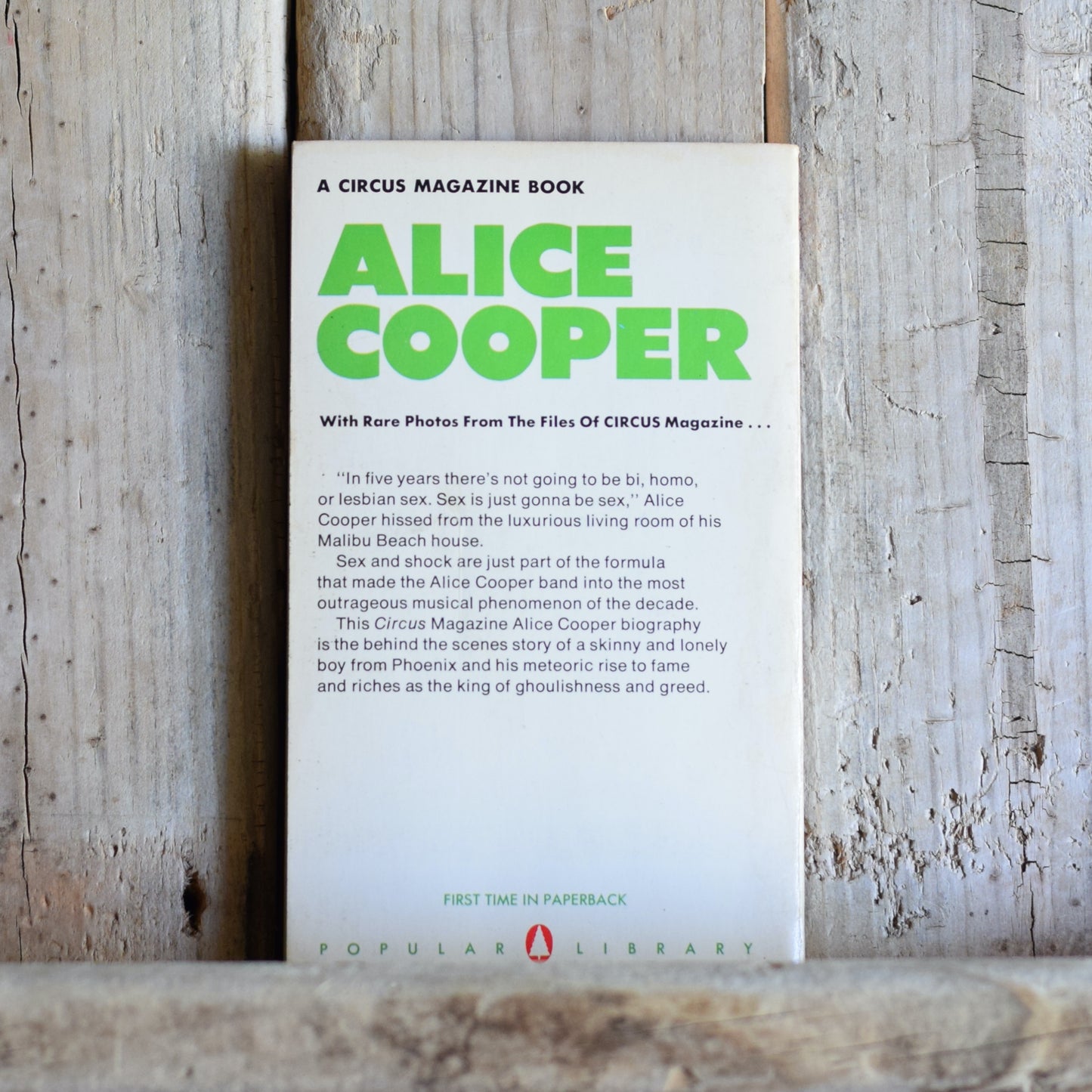 Vintage Paperback Biography: Steve Demorest - Circus, Alice Cooper