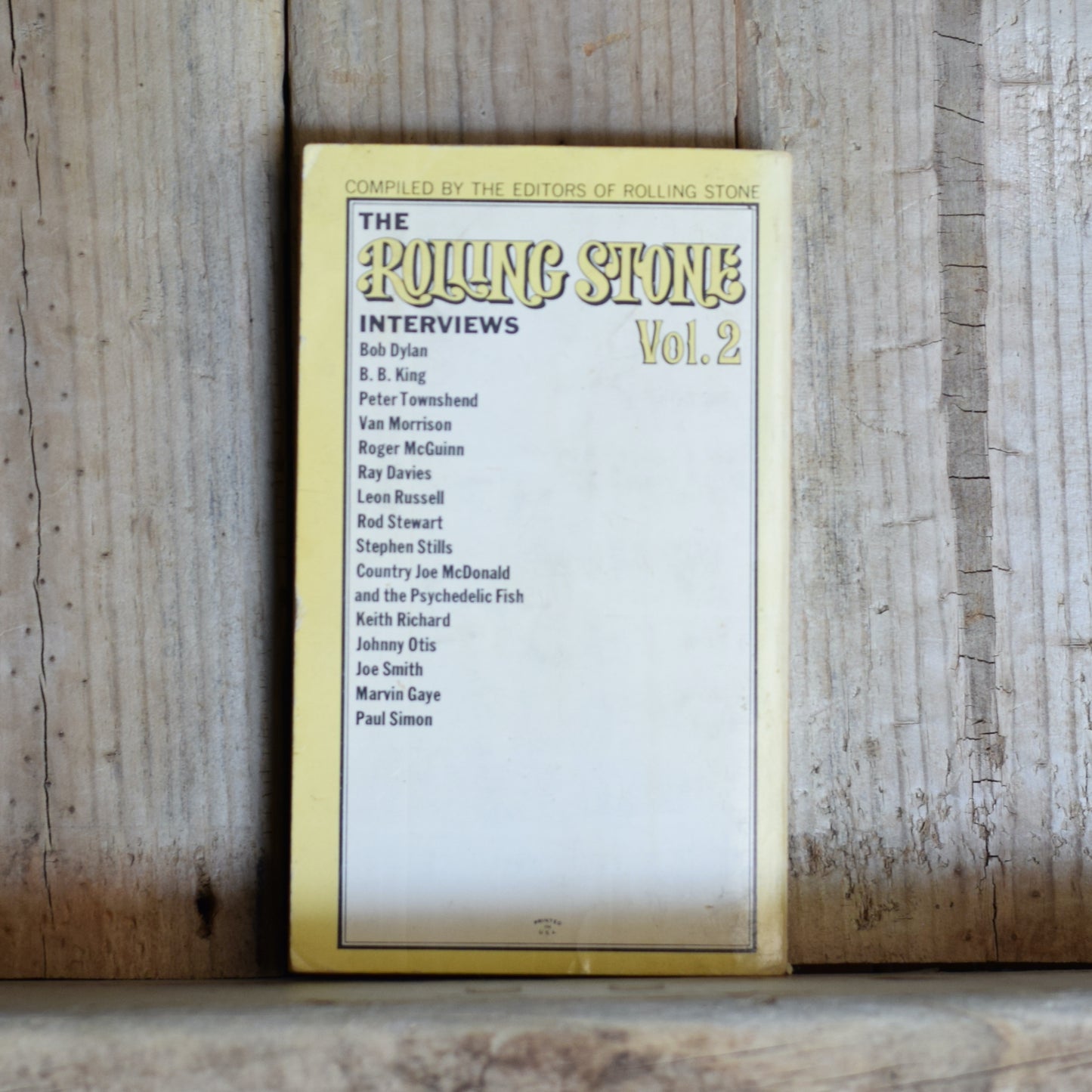 Vintage Non-Fiction Paperback: The Rolling Stone Interviews Vol. 2 FIRST PRINTING