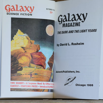 Vintage Sci-fi Hardback: David L Rosheim - Galaxy Magazine, The Dark and The Light Years FIRST EDITION
