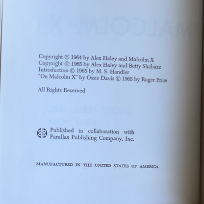 Vintage Non-fiction Hardback: The Autobiography of Malcolm X BCE