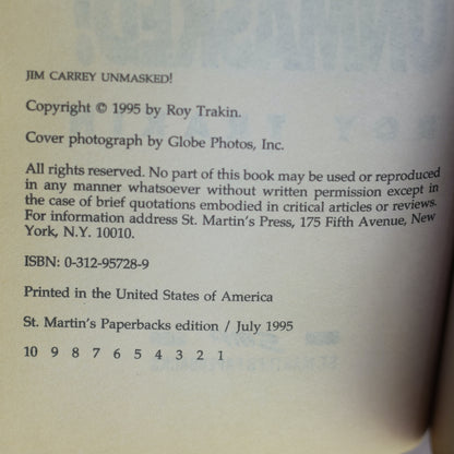 Vintage Biography Paperback: Roy Trakin - Jim Carrey Unmasked! FIRST PRINTING