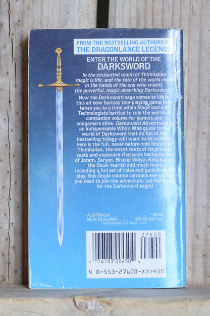 Vintage Fantasy Paperback Novel: Margaret Weis & Tracy Hickman - Darksword Aventures