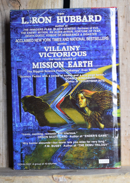 Vintage Sci-fi Hardback Novel: L Ron Hubbard - Mission Earth Vol 9, Villainy Victorious