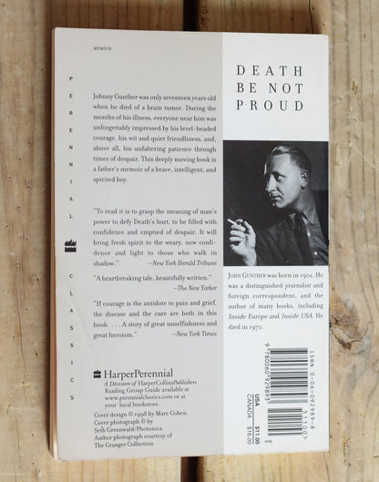 Vintage Fiction Paperback Novel: John Gunther - Death Be Not Proud