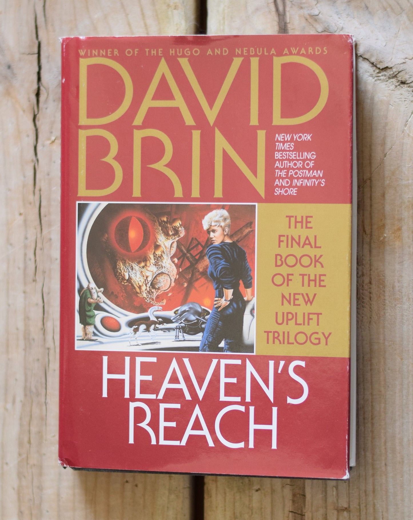 Vintage Sci-Fi Hardback Novel: David Brin - Heaven's Reach, Book Three of The New Uplift Trilogy FIRST EDITION