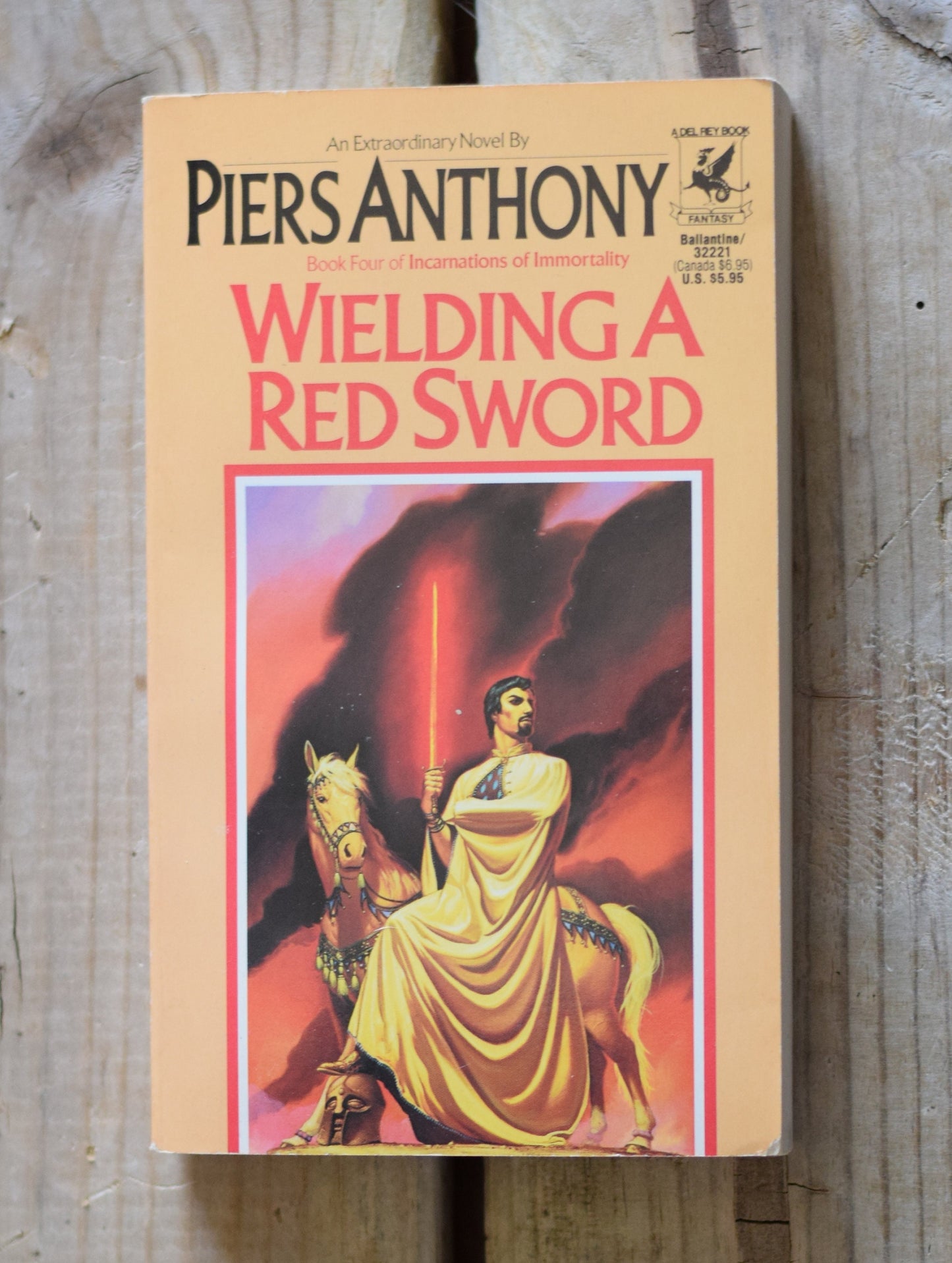Vintage Fantasy Paperback Novel: Piers Anthony - Wielding a Red Sword, Book Four of Incarnations of Immortality