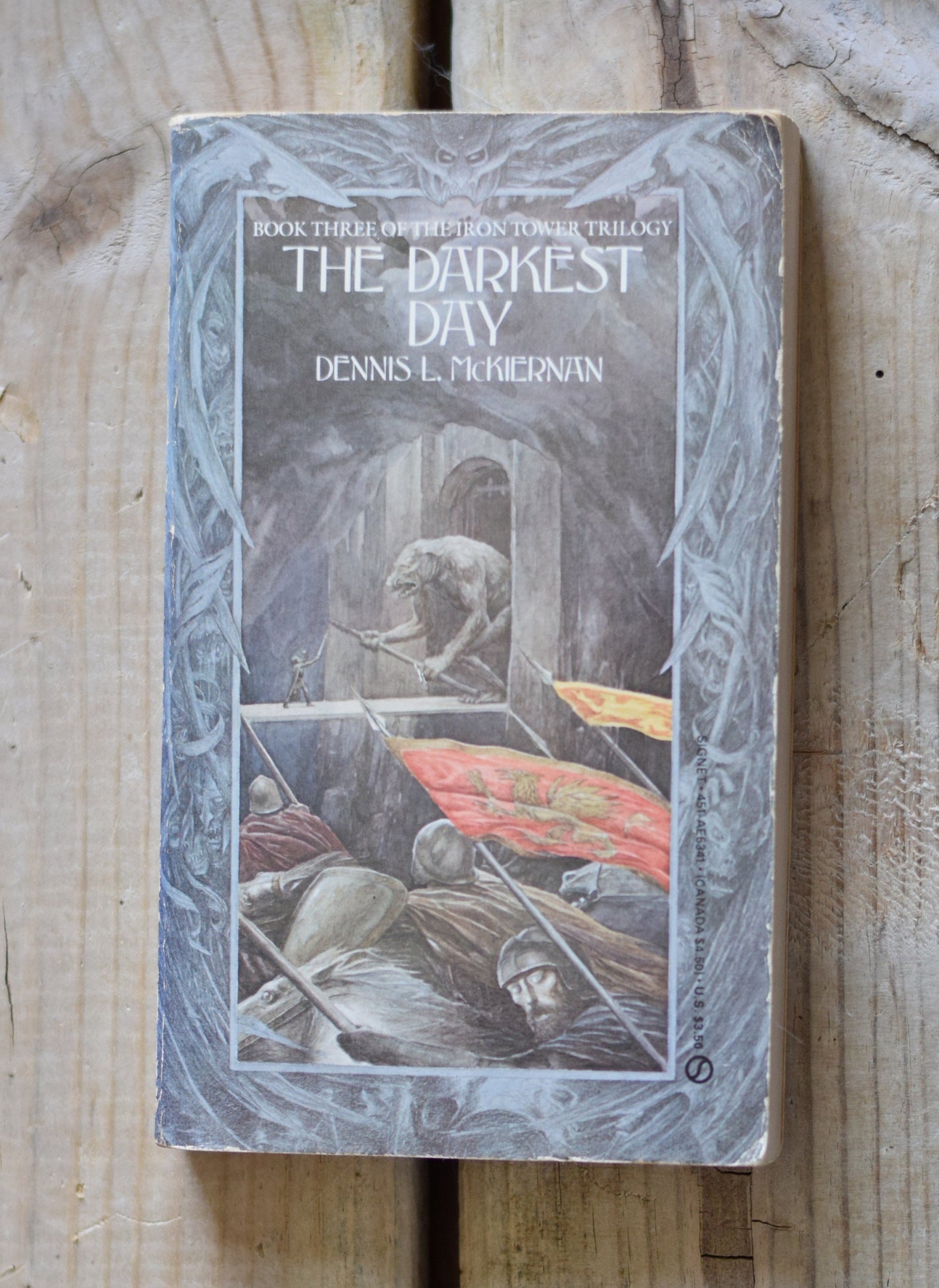 Vintage Fantasy Paperback Novel: Dennis L McKiernan - The Darkest Day, Book Three of The Iron Tower Trilogy FIRST PRINTING