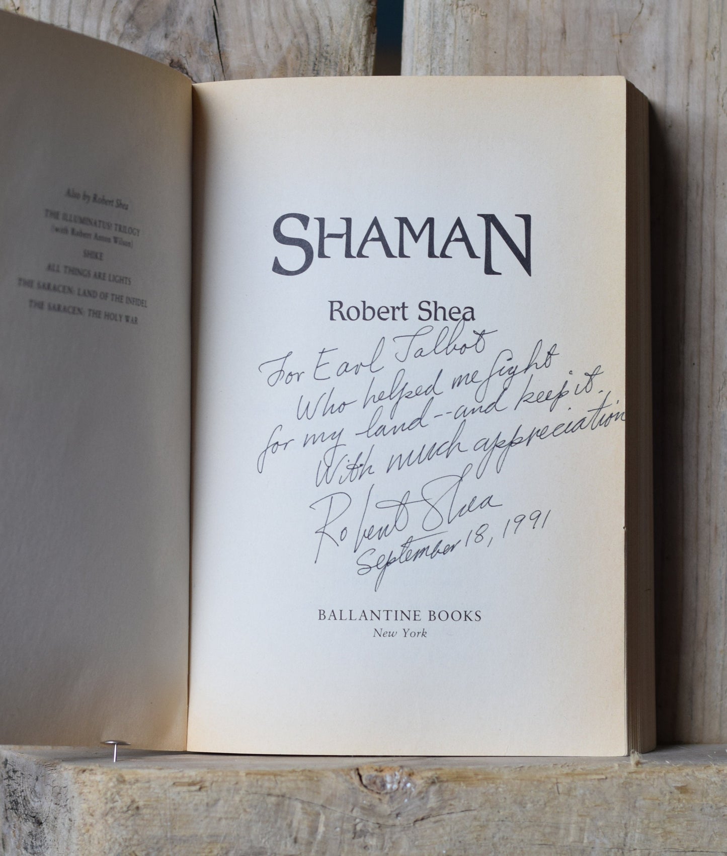 Vintage Fantasy Paperback Novel: Robert Shea - Shaman SIGNED FIRST EDITION