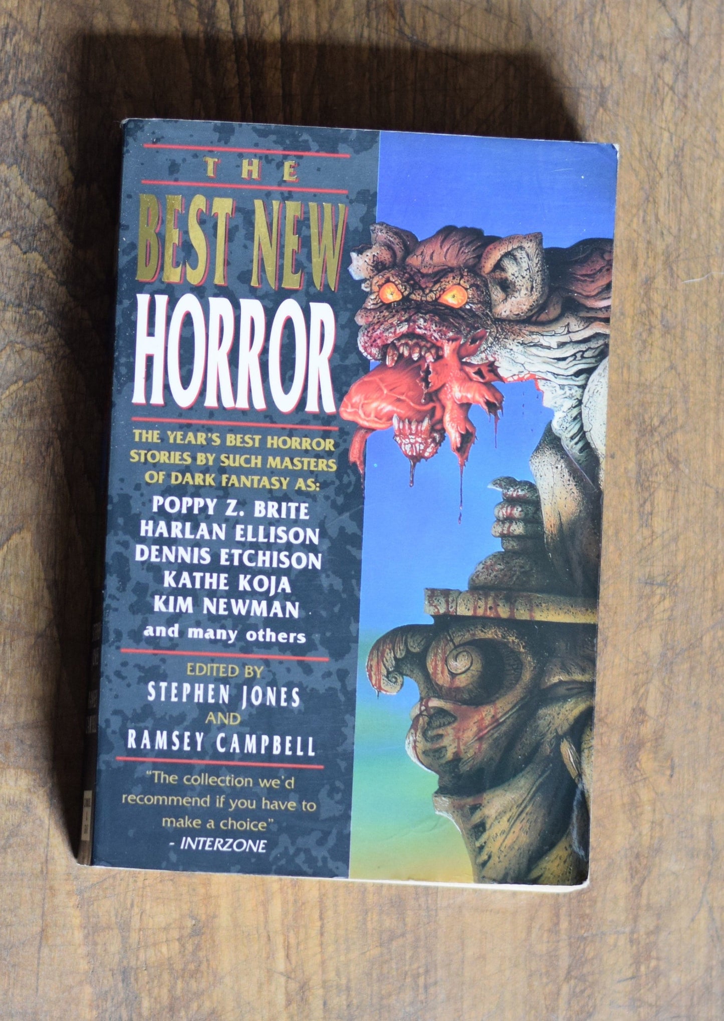 Vintage Horror Paperback: The Best New Horror - Edited by Stephen Jones and Ramsey Campbell FIRST EDITION/PRINTING