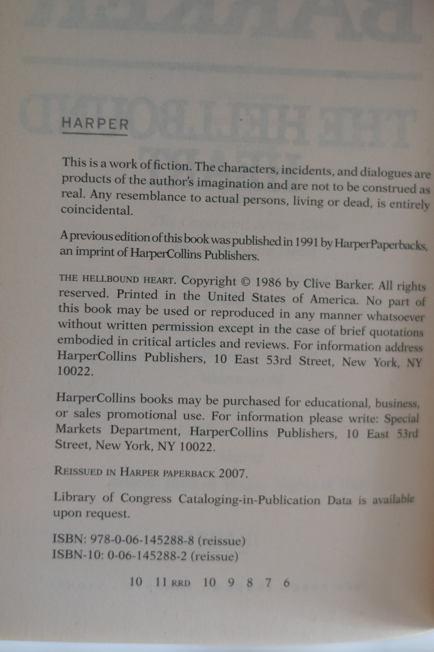 Vintage Horror Paperback: Clive Barker - The Hellbound Heart