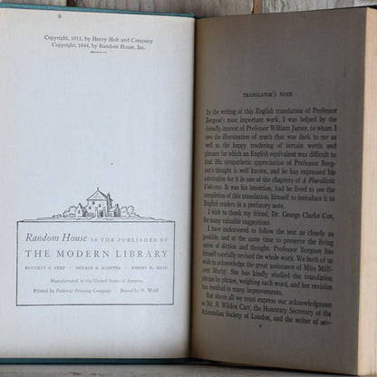 Vintage Non-Fiction Hardback: Henri Bergson - Creative Evolution