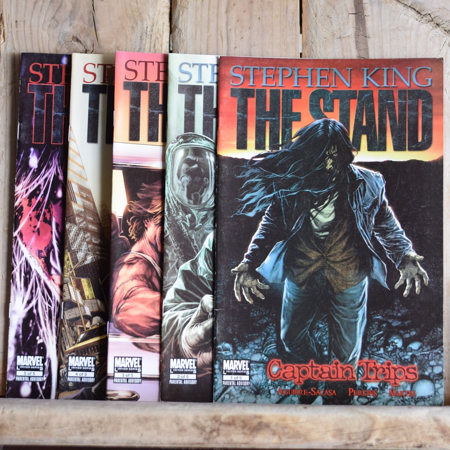 Comics: Stephen King's The Stand - Hardcases 1-5, American Nightmares 1-5, Captain Trips 1-5, 15 comics in total