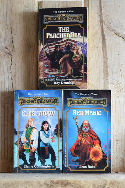 Vintage Dungeons & Dragons Paperback Novels: The Harpers, Books 1-3, FIRST PRINTINGS, Book 1 SIGNED