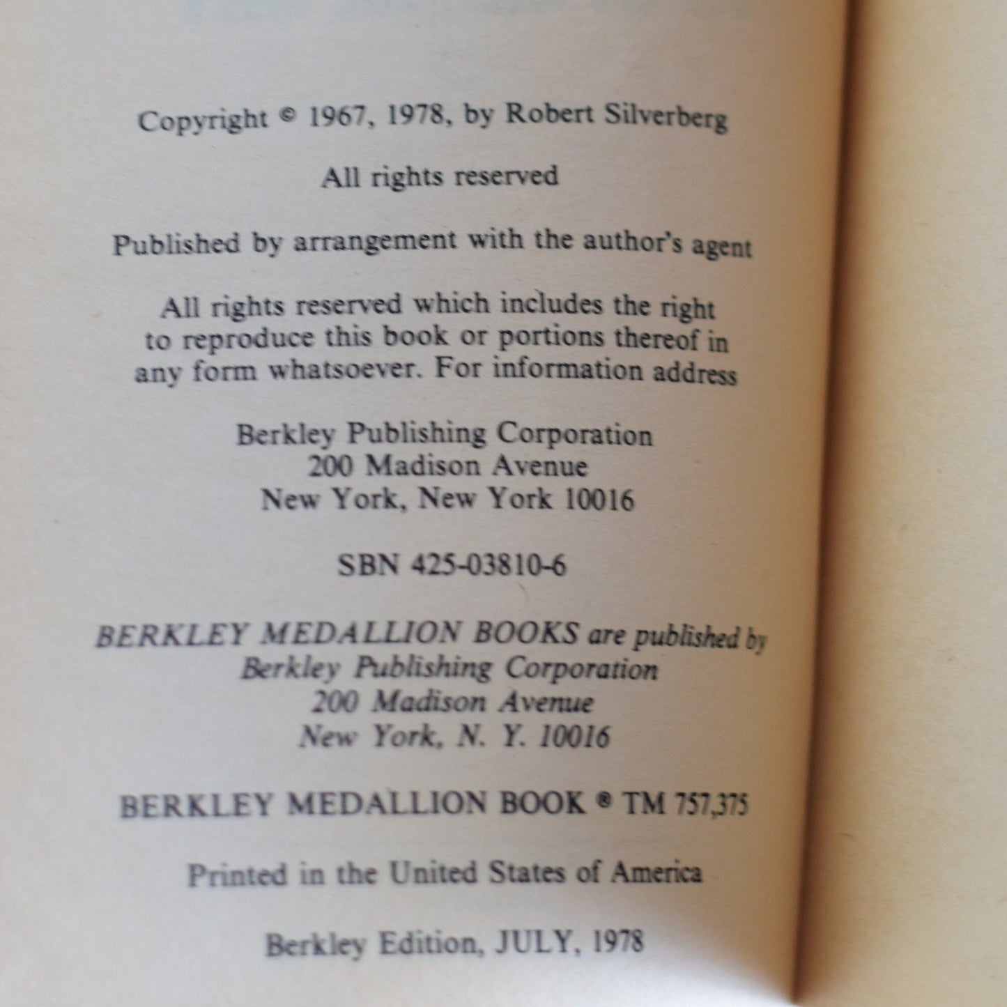 Vintage Sci-Fi Paperback Novel: Robert Silverberg - To the Open Sky
