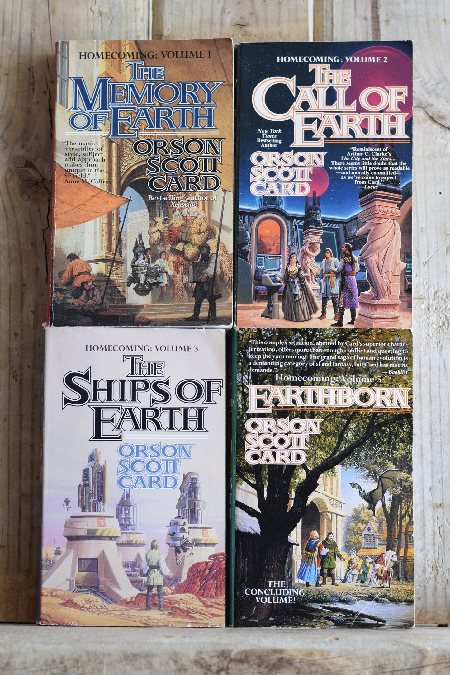Vintage Sci-fi Paperback Novels: Orson Scott Card - Homecoming Vol 1, 2,3 and 5