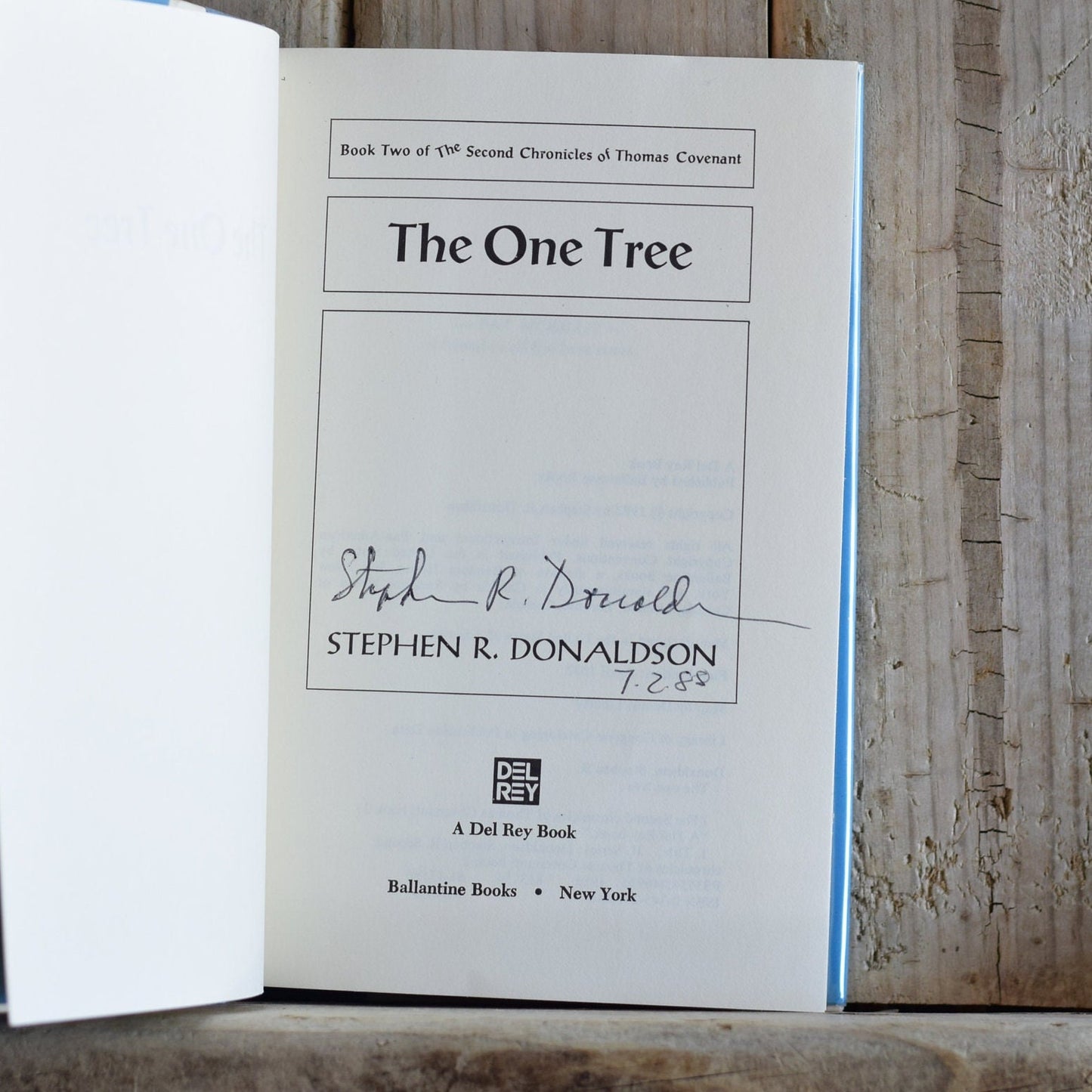 Vintage Sci-fi Hardback Novel: Stephen R Donaldson - The One Tree SIGNED FIRST EDITION