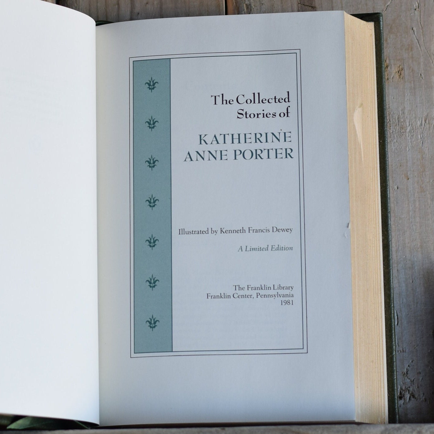 Vintage Fiction Hardback Novel: Franklin Library Limited Edition - The Collected Stories of Katherine Anne Porter
