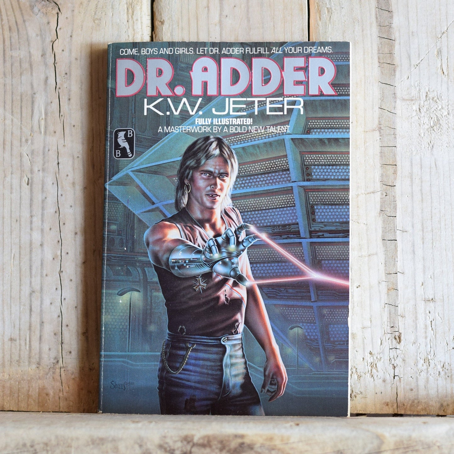 Vintage Sci-Fi Paperback Novel: K W Jeter - Dr. Adder, Fully Illustrated FIRST PRINTING