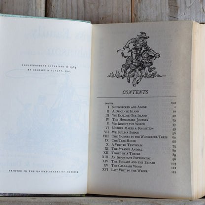 Vintage Fiction Hardback Novel: Robinson Crusoe / The Swiss Family Robinson Companion Library Edition