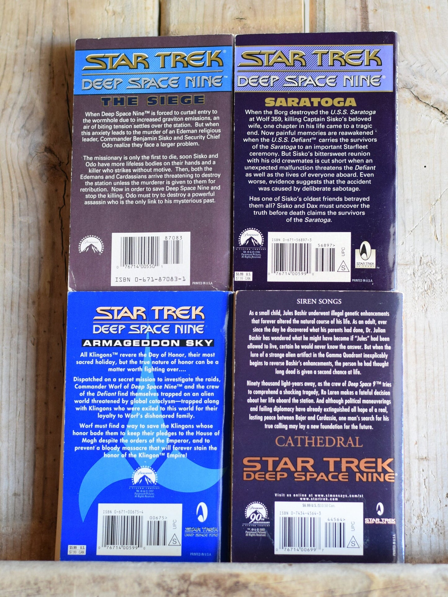 Vintage Sci-fi Paperbacks: 4 Star Trek Deep Space Nine Novels