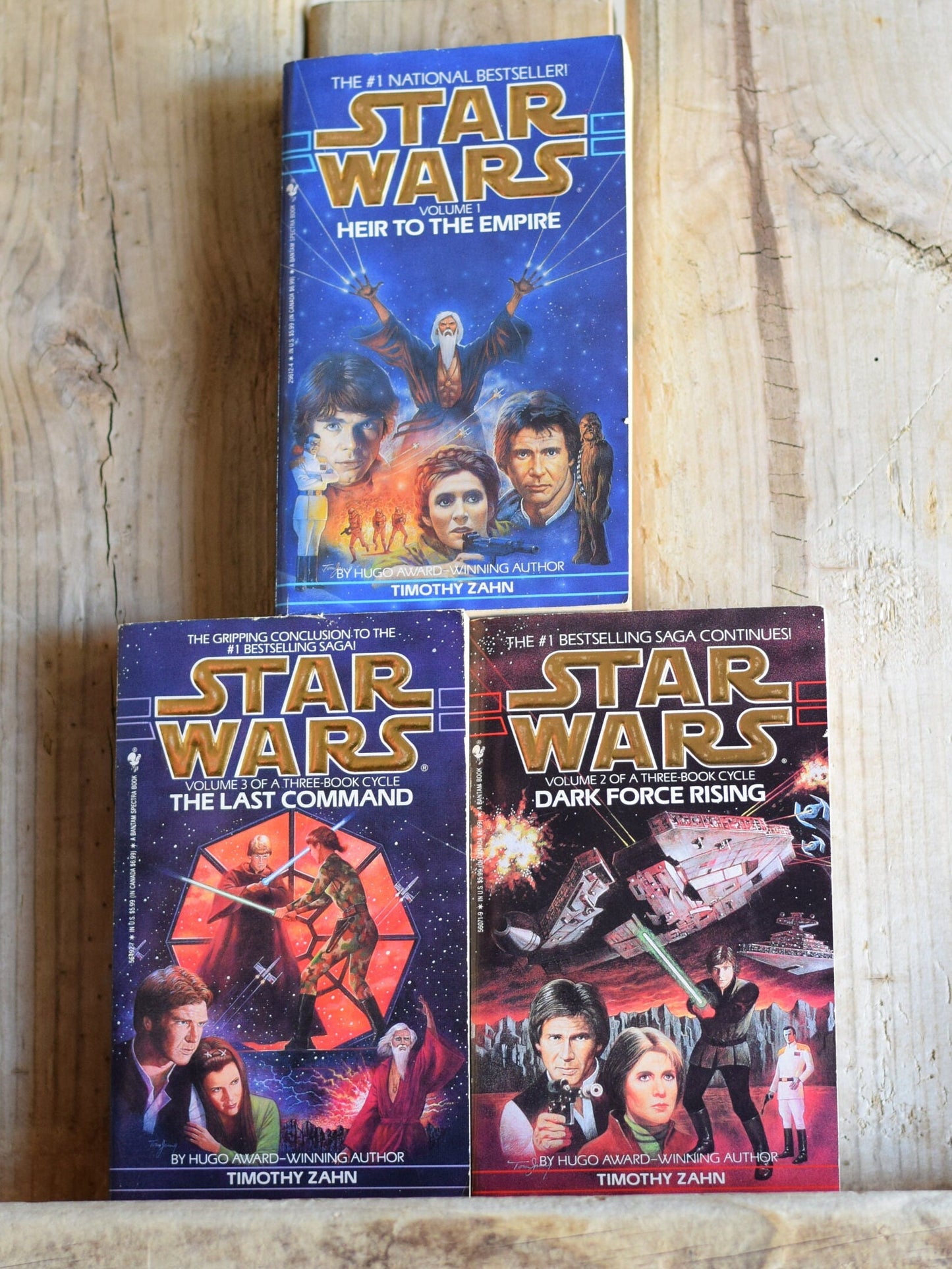 Vintage Sci-fi Paperback Novels: Timothy Zahn - Star Wars Thrawn Trilogy Books 1-3