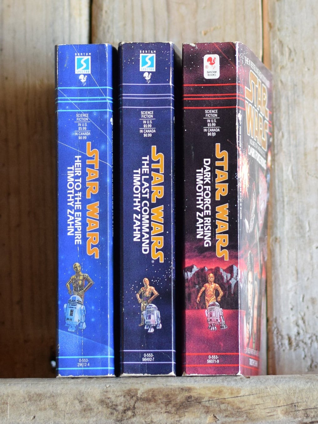 Vintage Sci-fi Paperback Novels: Timothy Zahn - Star Wars Thrawn Trilogy Books 1-3